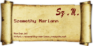 Szemethy Mariann névjegykártya
